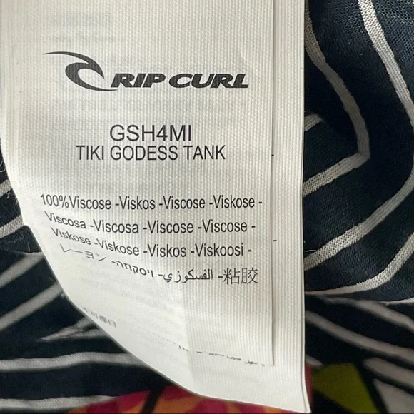 RIPCURL TIKI GODDESS TANK TOP BLACK STRAPPY BACK EXTRA SMALL - Picture 9 of 10